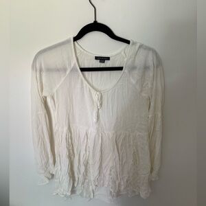 American Eagle White Long Sleeve Top